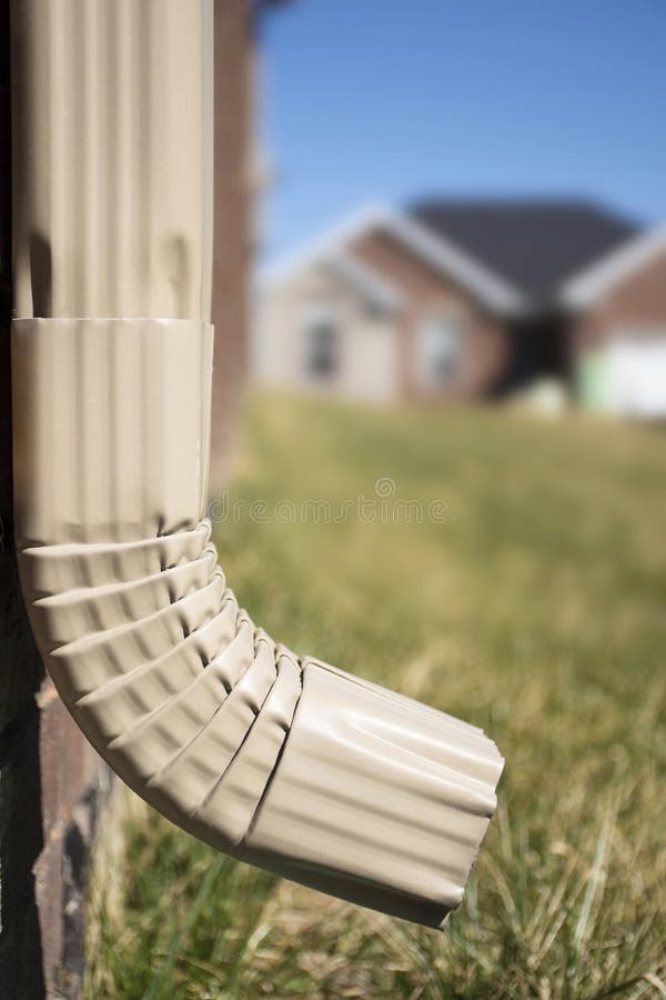 Gutter Downspout Showing House in Background Stock Photo Image of