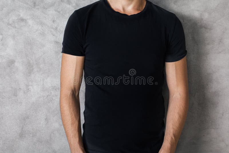 Black T-shirt Mock Up, Front and Back View, Isolated. Plain Black Shirt  Mockup. Short Sleeve Shirt Design Template Stock Photo - Image of clothing,  casual: 131766902