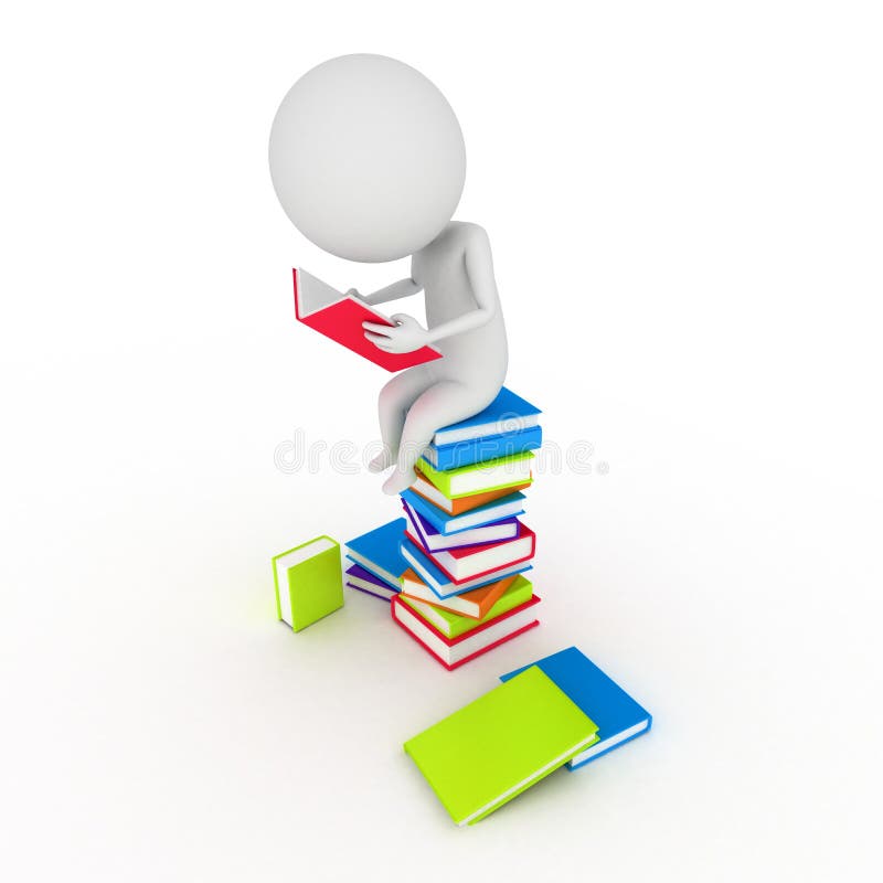 Guy with books royalty free illustration