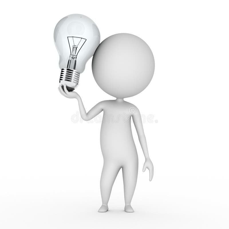 Guy with a bulb stock illustration
