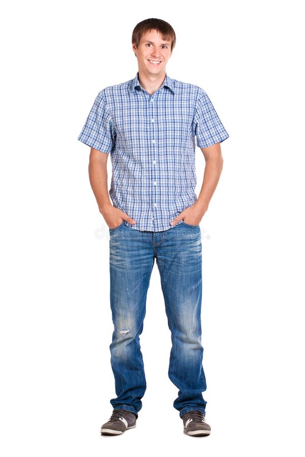 Guy in a Checkered Shirt, Isolated Stock Image - Image of fashion ...