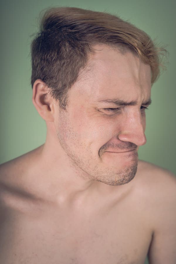 Guy Crying on Green Background Stock Image - Image of disorder ...