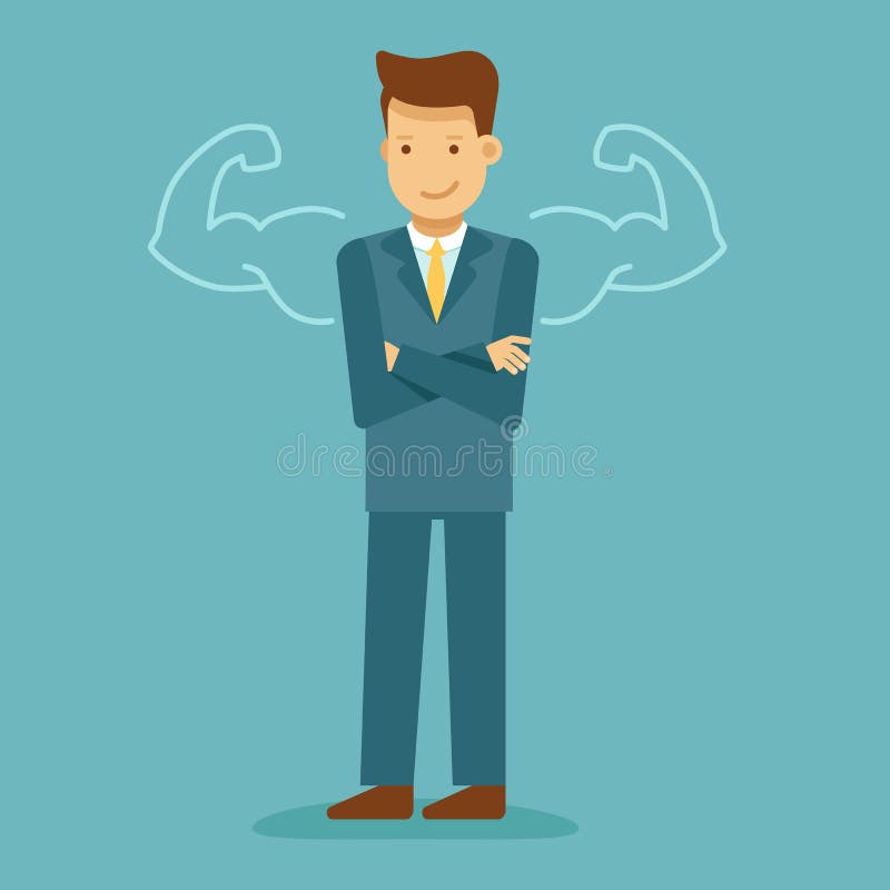 Guy with drawn strong arms - business motivation and inspiration royalty free illustration Guy with drawn strong arms - business motivation and inspiration royalty free illustration