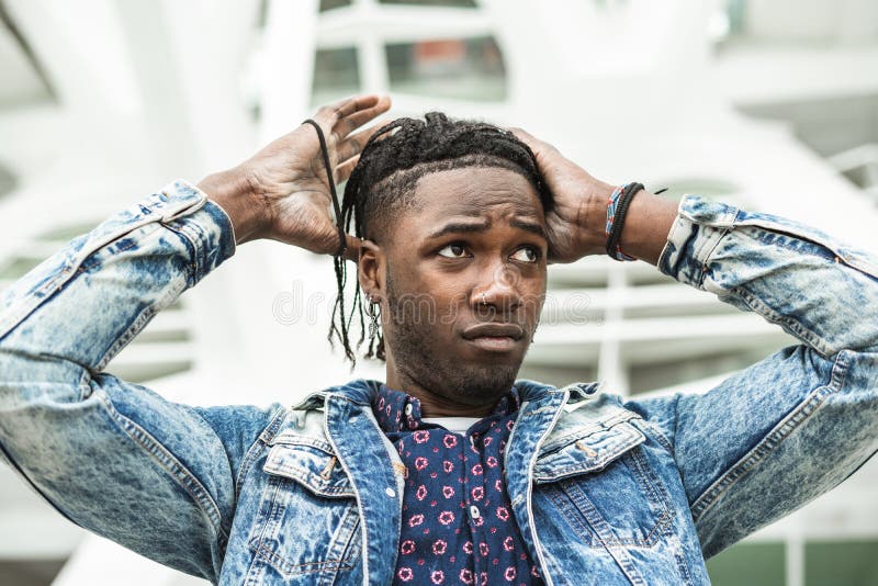 Guy Handsome and Attractive with Long Hair Making a Ponytail. Portrait African American Guy Stock Photo - Image of gray, barber: 147200570 Guy Handsome and Attractive with Long Hair Making a Ponytail. Portrait African American Guy Stock Photo - Image of gray, barber: 147200570