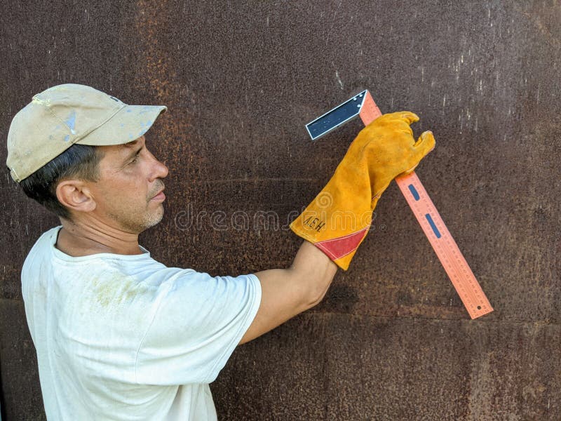 Roofing Work With Metal Tile Stock Photo Image of brick, journeyman