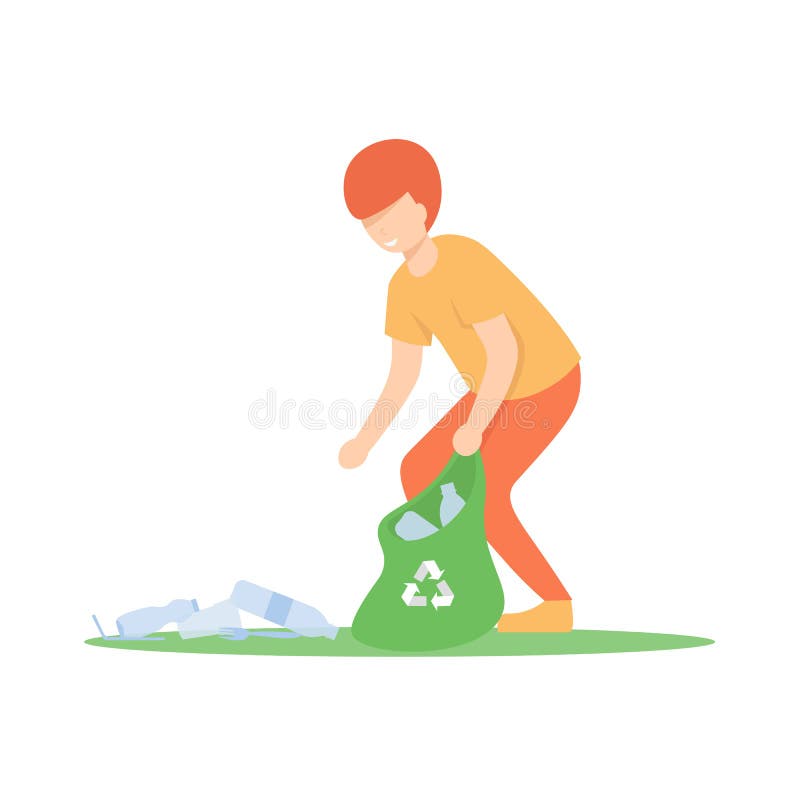 The Child Waste Separation For Recycle Stock Vector Illustration of