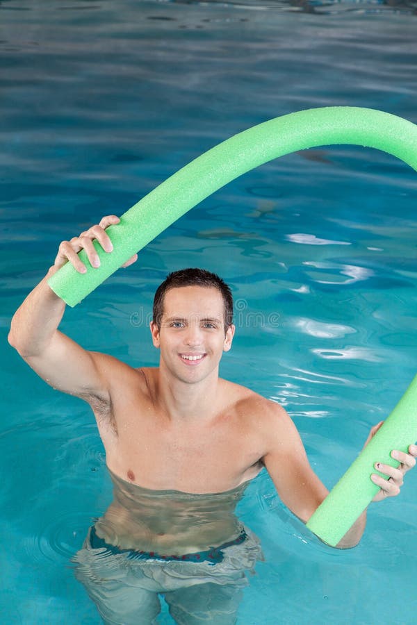 man in floaties