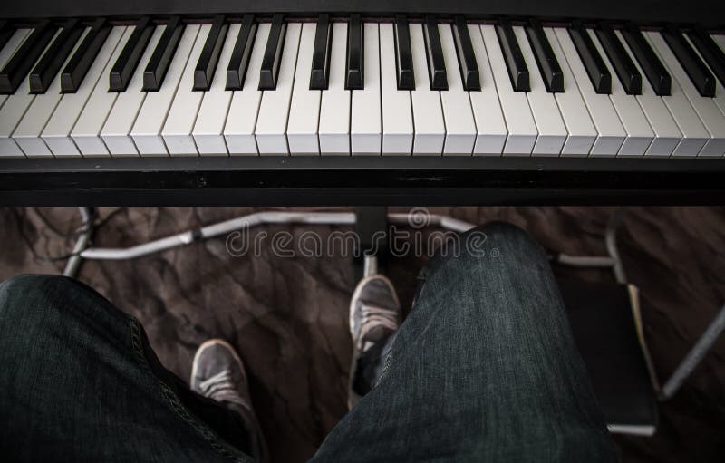 The Guy Playing the Keyboard Closeup Stock Image Image of classical