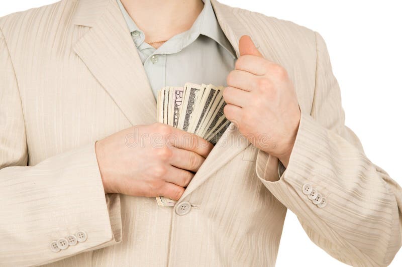 The Man Puts the Money in His Pants Pocket Stock Photo Image of bonus