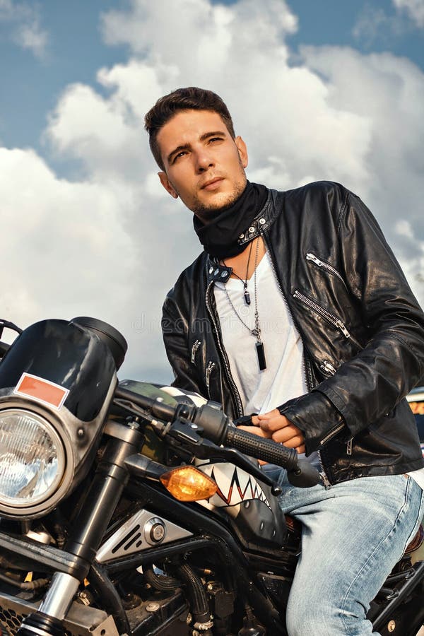 Guy on a Motorbike on the Beach Stock Image - Image of motorcyclist ...