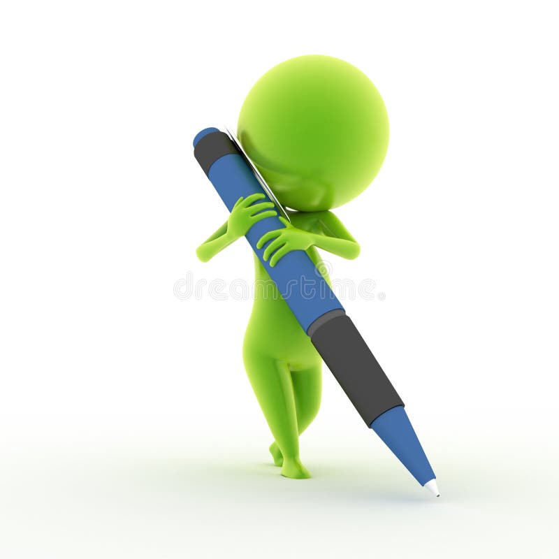 Guy is writing vector illustration