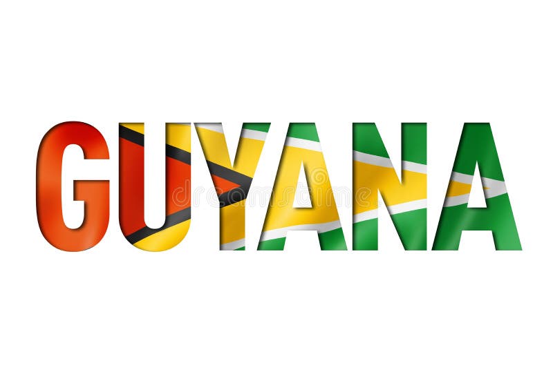 Guyanese flag text font stock illustration. Illustration of color
