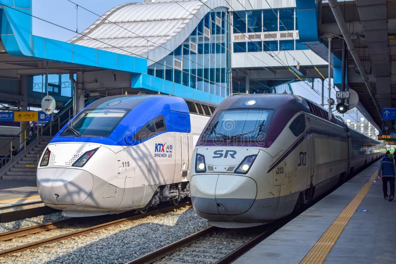 Korea High Speed Rail Trains Editorial Stock Image - Image of modern