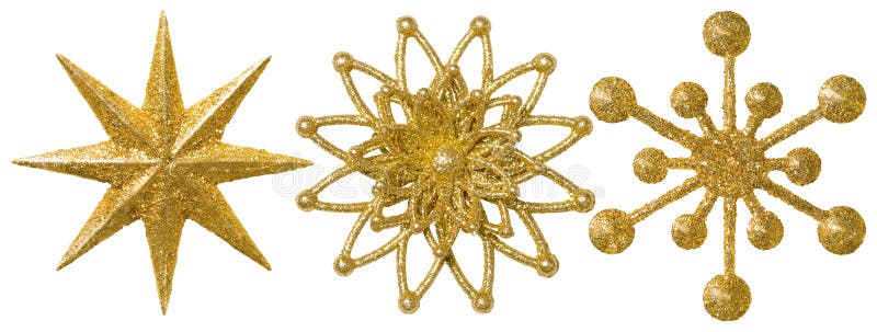 Gwiazdowego płatka śniegu dekoraci Bożenarodzeniowy ornament, Xmas złoto Ozdobny