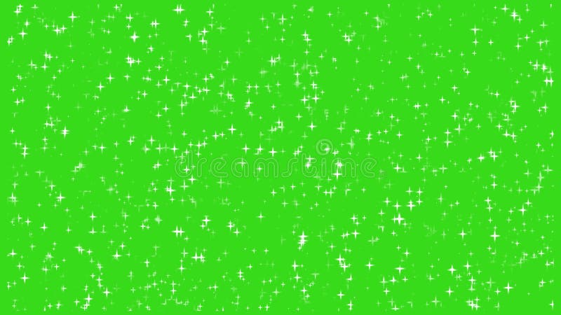 Gwiazdy świecą w tle na animacji zielonego ekranu. dekoracja przestrzeni świątecznej bliźniaczki.