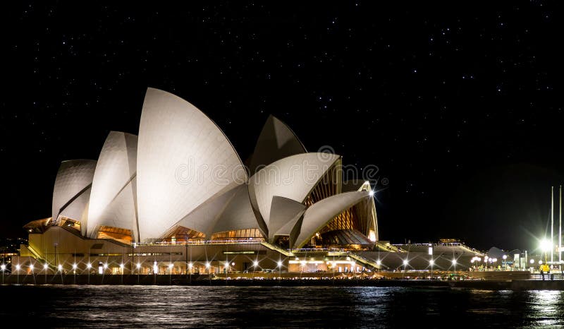Gwiaździsta noc strzelał Sydney opera brać na 2 2013 Październiku obraz stock Gwiaździsta noc strzelał Sydney opera brać na 2 2013 Październiku obraz stock