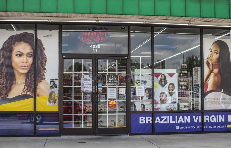 Etail Store Exterior a Beauty Salon Entrance with Signs Editorial Image ...