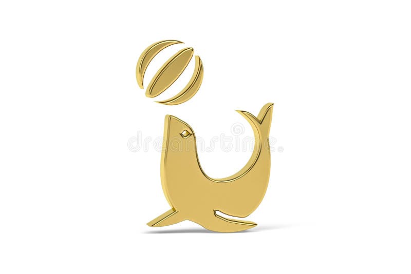 Gyllene 3d-förseglingsikon isolerad på vit bakgrund stock illustrationer