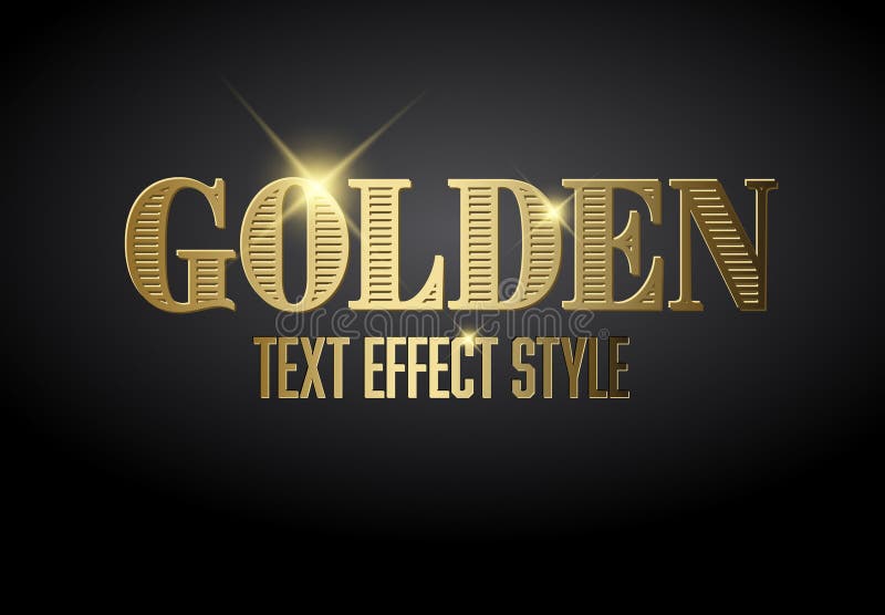 Gyllene texteffektmall vektor illustrationer