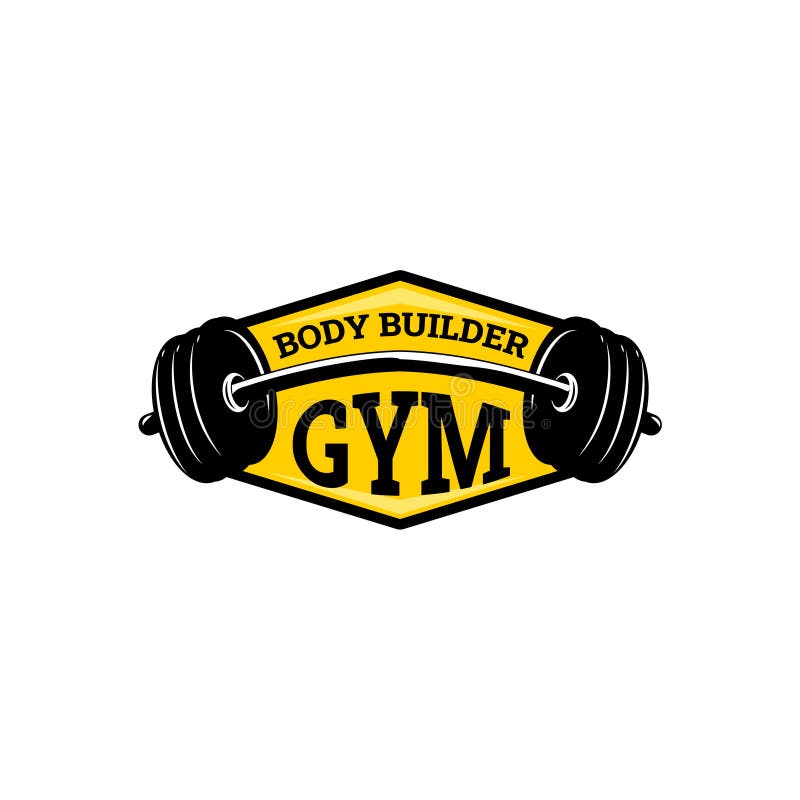 Gym Body Builder Logo stock illustration. Illustration of hand - 188303820