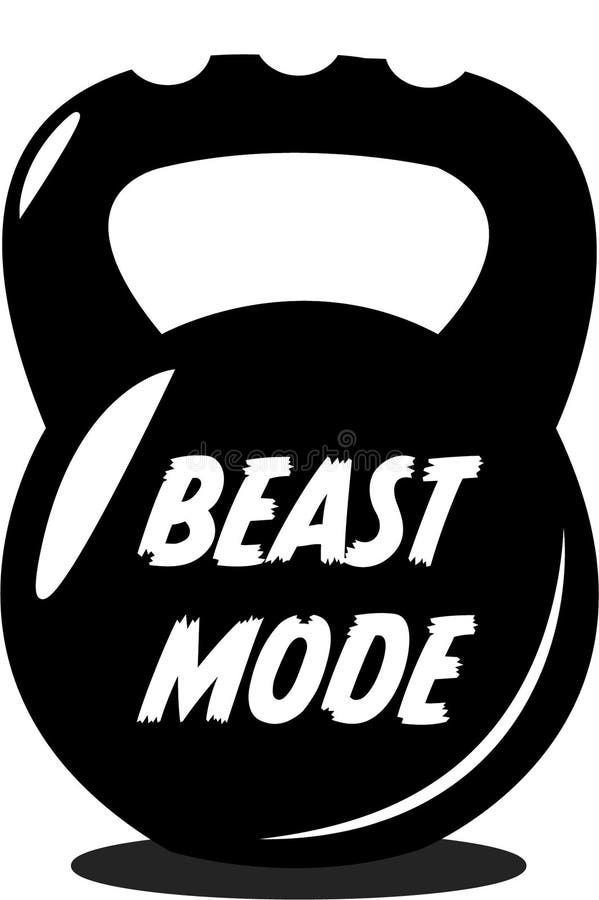 Gym en Fitness Beast Mode Kettlebell stock illustratie Gym en Fitness Beast Mode Kettlebell stock illustratie