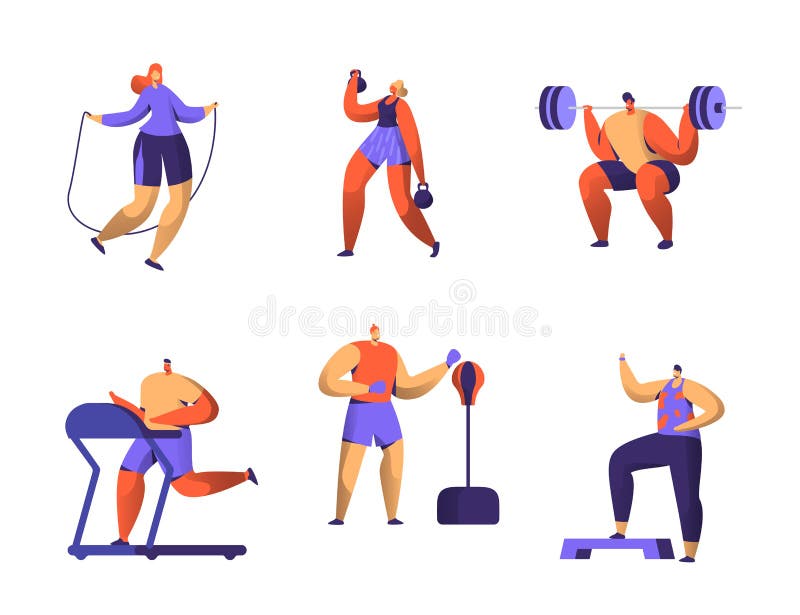 Cardio Exercises And Fitness Training At Gym Icons And Pictogram Stock  Illustration - Download Image Now - iStock