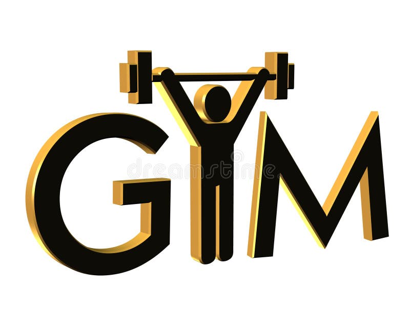 Gym Fitness Logo 3d Isolated Stock Illustration Illustration Of Design Icon