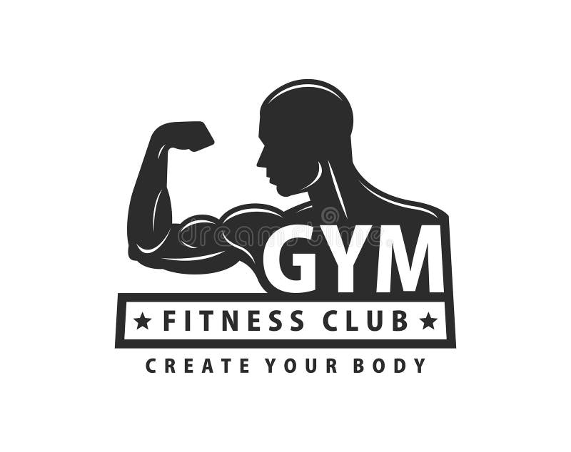 Gym Logo Template. Monochrome Style Stock Vector - Illustration of ...