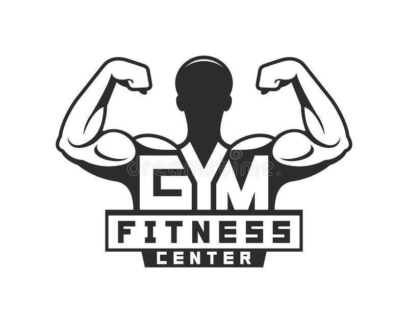 Gym Logo Template. Monochrome Style Stock Vector - Illustration of ...