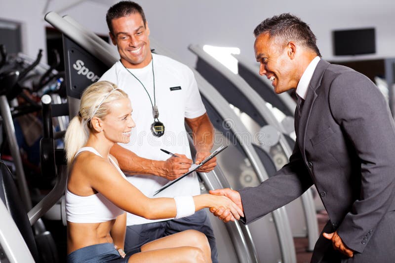 Gym Manager Greeting Customer Stock Photo - Image of care