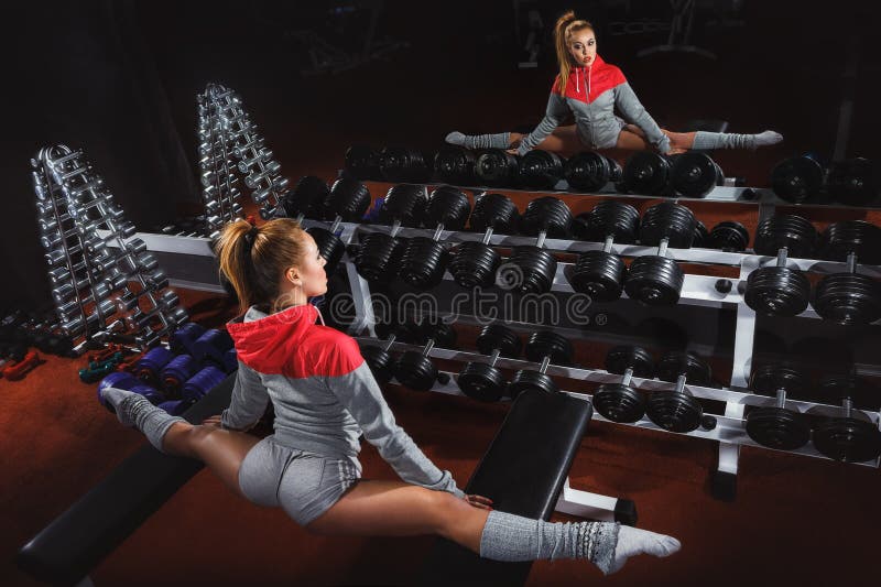 Athletic Girl Workout in Gym. Fitness Woman Doing Exercise for Triceps  Stock Photo - Image of fitness, exercise: 146657864