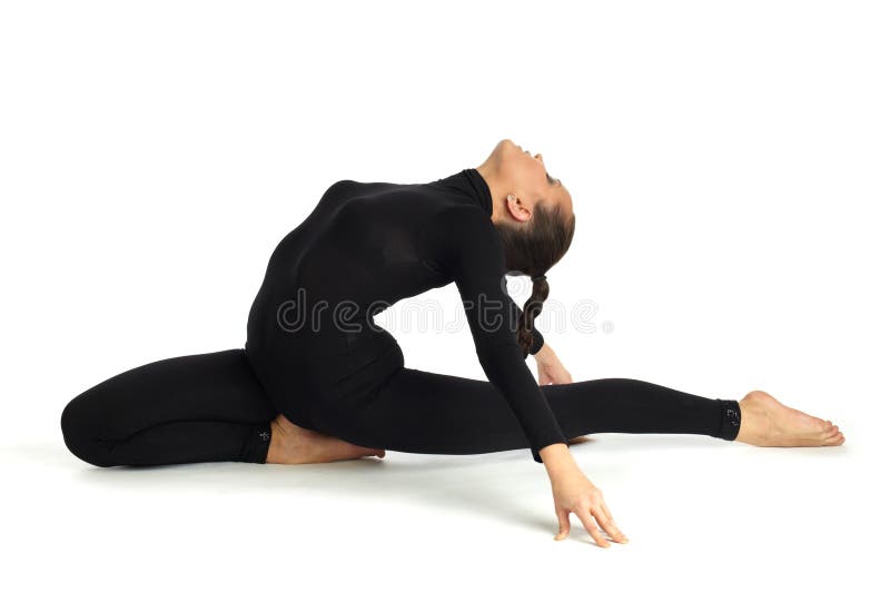 Gymnastic posing on white