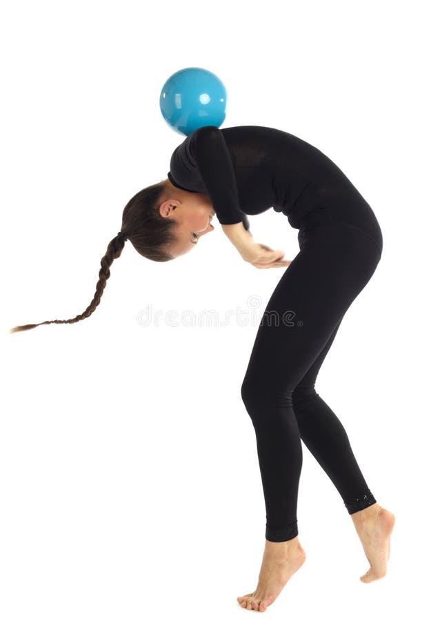 Gymnastic posing on white