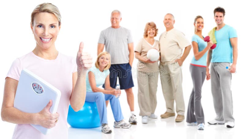 Gym, Fitness, healthy lifestyle. Smiling people. Over white background. Gym, Fitness, healthy lifestyle. Smiling people. Over white background