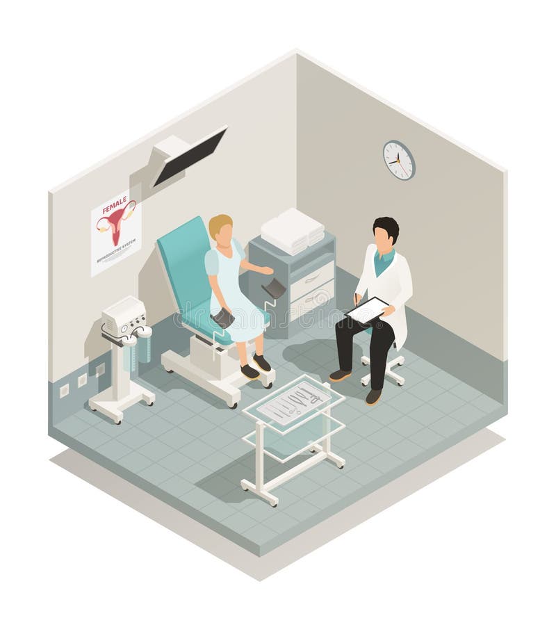 Gynecology Isometric Composition royalty free illustration Gynecology Isometric Composition royalty free illustration