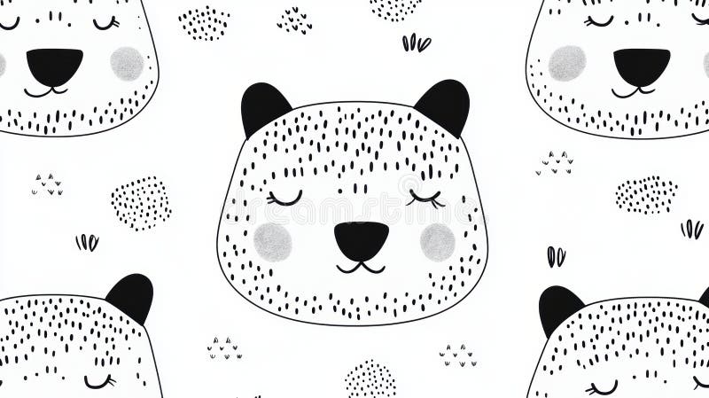 Gynnande mönster för sömnbjörn royaltyfri illustrationer