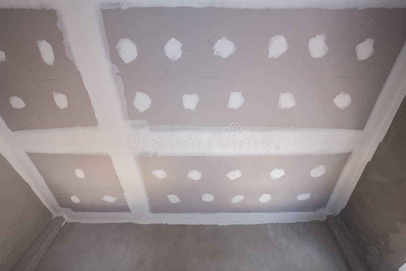 Gypsum Board Ceiling at Construction Site Stock Photo Image of