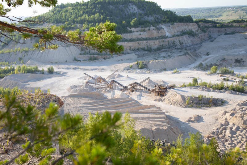 Gypsum Quarry. Quarry Dump Truck Rides on the Quarry Stock Image Image of plan, machinery