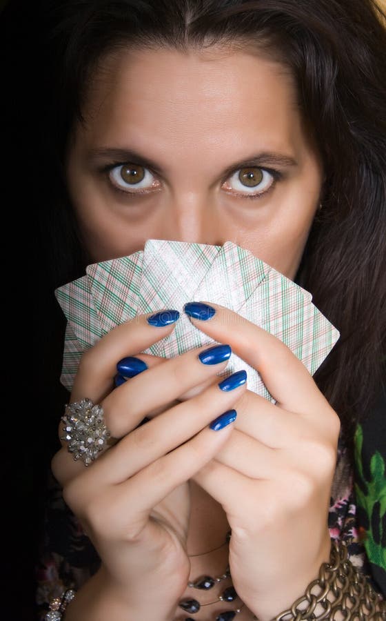 Gypsy woman with fan of cards