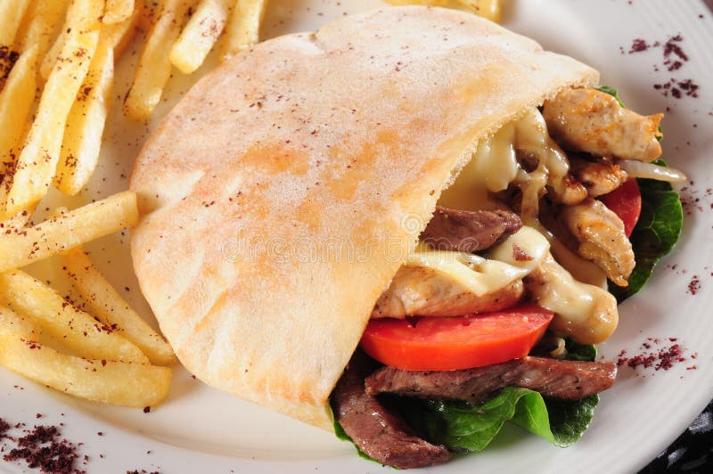 Gyro or shawarma sandwich