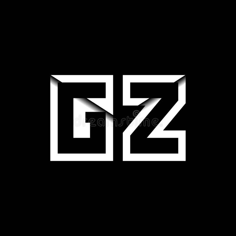 GZ Monogram Envelope Shape Style stock illustration