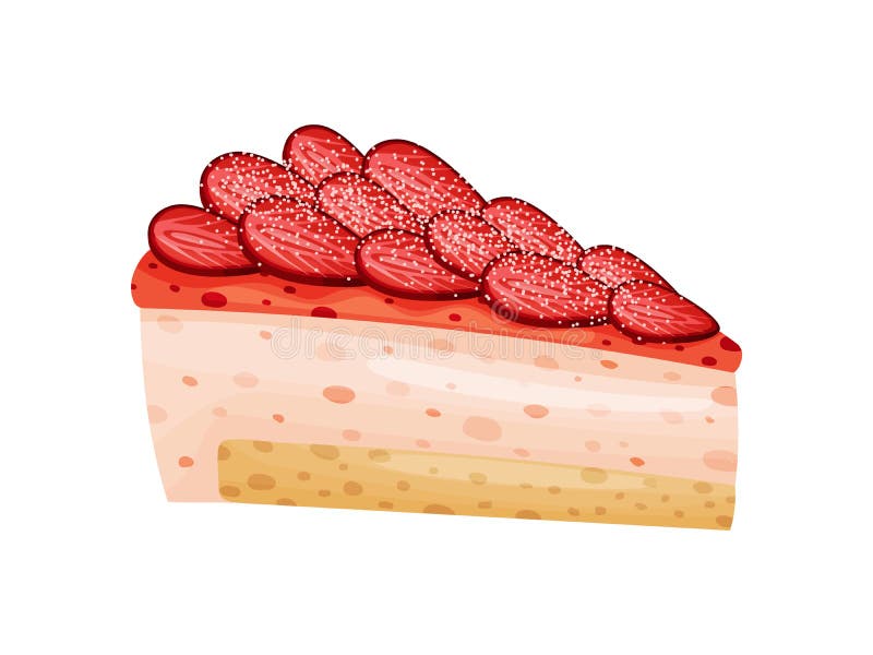 Gâteau au fromage de rose de fraise Illustration de vecteur sur le fond blanc illustration stock Gâteau au fromage de rose de fraise Illustration de vecteur sur le fond blanc illustration stock