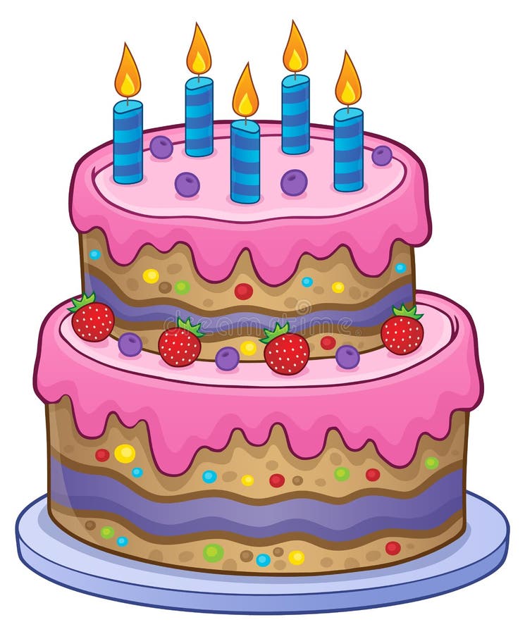 Gâteau d'anniversaire avec 5 bougies
