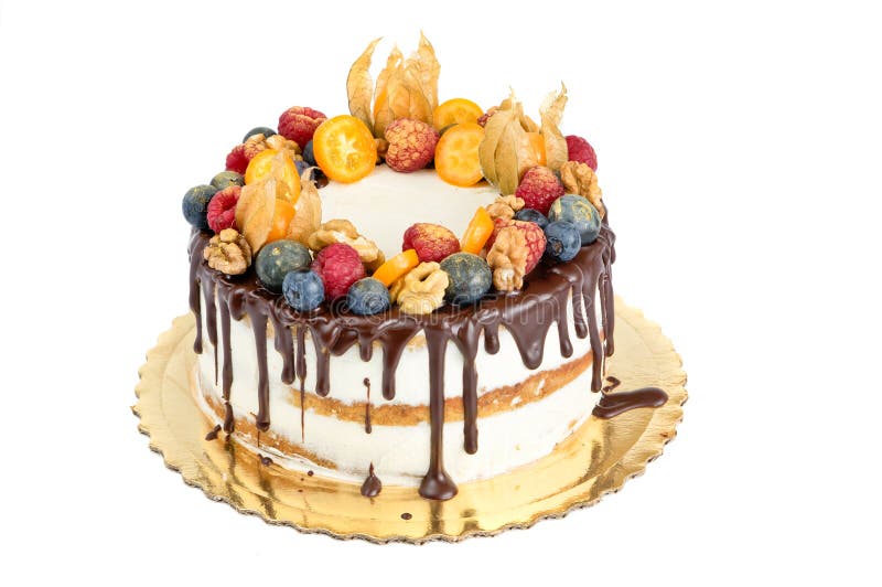 Gâteau nu avec des fruits