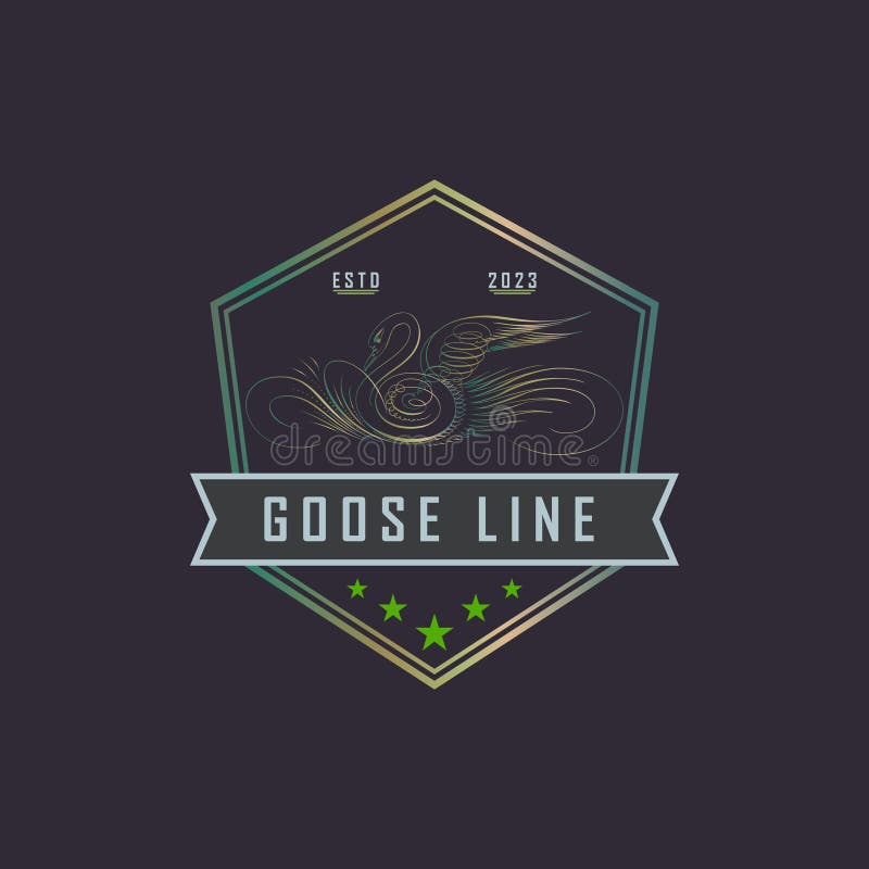 Gänseschwan-Umriss Luxus-Hexagonal-Logodesign für das Schönheitslogo für Marke oder Unternehmen stock abbildung