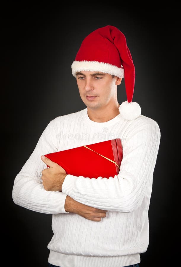 gåvahattman SAD santa arkivbild gåvahattman SAD santa arkivbild