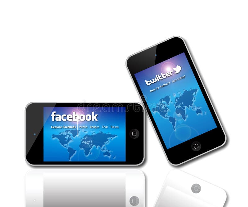 Géants sociaux de réseau de Facebook et de Twitter illustration de vecteur Géants sociaux de réseau de Facebook et de Twitter illustration de vecteur