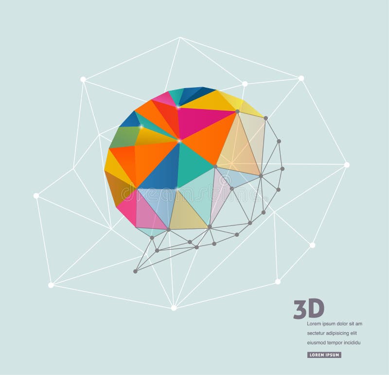 Géométrique polygonal, bulle de la parole du vecteur 3D illustration libre de droits Géométrique polygonal, bulle de la parole du vecteur 3D illustration libre de droits