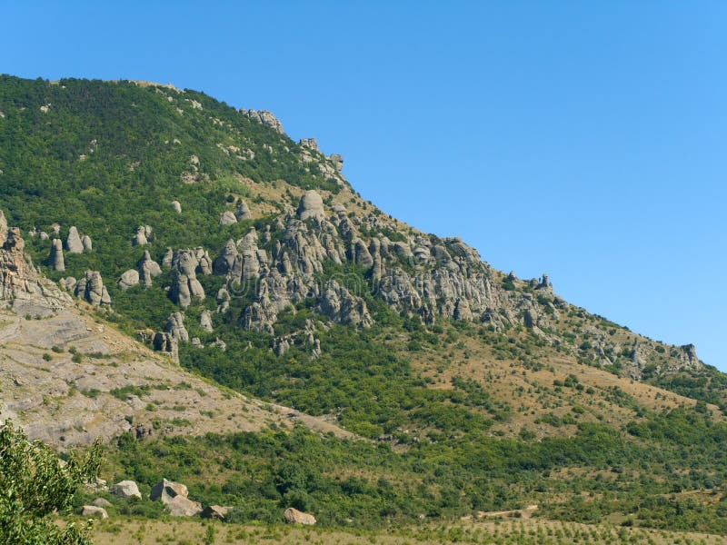 Cliff in flank of mountain. Cliff in flank of mountain