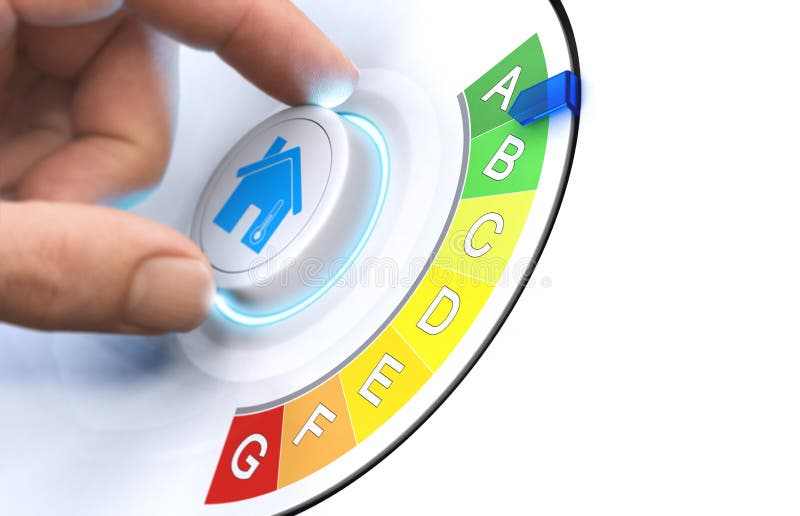 Gör ditt hem mer energi effektiv stock illustrationer